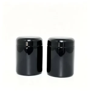 30ml 1oz UV Violet Glass Bottle and Jar with Black Screw-Top Cap for Creams and Supplements