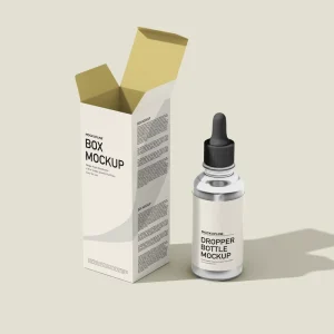 30ml 3oz Glass Serum Essential Oil Dropper Bottle with Paper Box