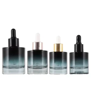 30ml 40ml 50ml Cylindrical Glass Dropper Bottle with Thick Bottom for Essential Oil and Serum
