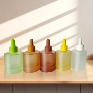 30ml 40ml 50ml Flat Shoulder Amber Green Thick Glass Dropper Bottle with Screw Cap and Box