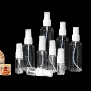 30ml 50ml 100ml 150ml 200ml Clear PET Cylinder Mist Spray Bottles