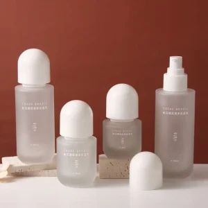 30ml 50ml 100ml 50g Frosted Matte Transparent Glass Serum and Lotion Pump Container