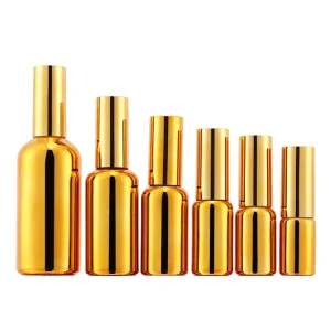 30ml 50ml 100ml Atomizer Gold Nice Glass Empty Essential Oil Perfume Spray Bottles