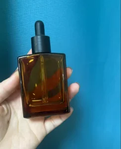 30ml 50ml 100ml Custom Color Rectangle or Square Glass Dropper Bottle with Black Dropper Cap and Screen Printing