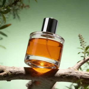 30ml 50ml 100ml Cylinder Clear Glass Perfume Bottle with Silver Cap