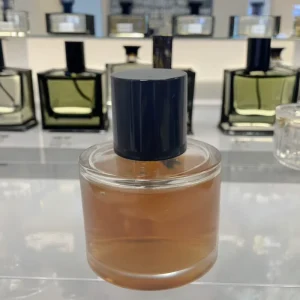 30ml 50ml 100ml Empty Glass Perfume Bottles with Wooden Plastic Cap, Fragrance Spray, Screen Printing