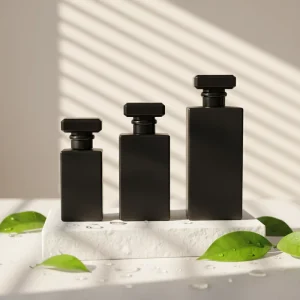 30ml 50ml 100ml Empty Rectangle Matte Black Glass Perfume Bottle with Box Packaging
