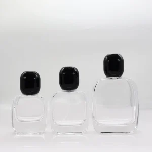 30ml, 50ml, 100ml Empty Transparent Square Glass Perfume Bottles with Screen Printing