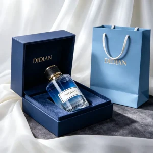 30ml 50ml 100ml Gradient Black and Blue Empty Perfume Bottles with Box and Leather Lid