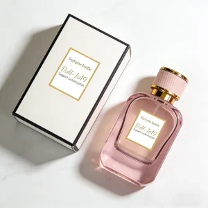 30ml 50ml 100ml Gradient Pink Square Refillable Glass Spray Perfume Bottle with Box