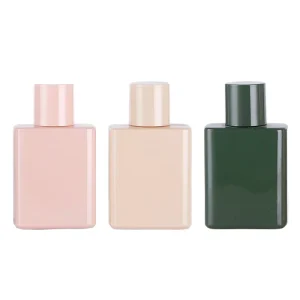 30ml 50ml 100ml High Quality Flat Square Perfume Bottle Colorful Empty Repackaging Glass Containers with Fine Mist Spray Volume