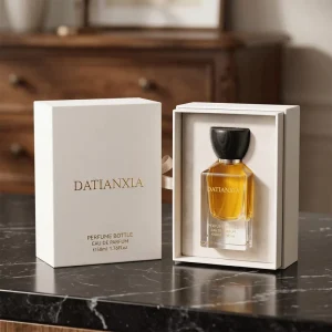 30ml 50ml 100ml High end Wooden Cover Perfume Bottle Square Thick bottomed Perfume Bottle with Packaging Box