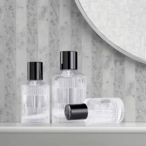 30ml 50ml 100ml Round Empty Glass Perfume Bottle Black Lid Pump Sprayer Cosmetic Perfume Use