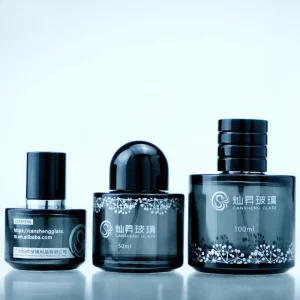 30ml 50ml 100ml Round Perfume Glass Bottles with Plastic Cap Thick Bottom Cosmetic Packaging