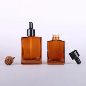 30ml 50ml 100ml Square Glass Dropper Bottles for Essential Oils Serums and Cosmetics