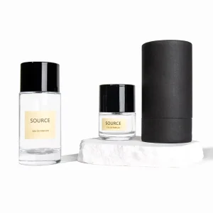 30ml 50ml 100ml Transparent Round Glass Perfume Bottles with Cap and Box