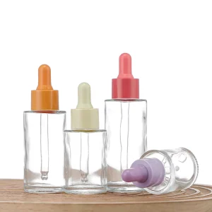30ml 50ml 60ml 120ml 20mm Neck Flat Shoulder Frosted Glass Hair Oil Dropper Bottle with Colored Dropper