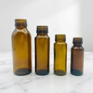 30ml, 50ml, 60ml, and 125ml Amber Factory Medicine Syrup Glass Bottles with Screw Cap