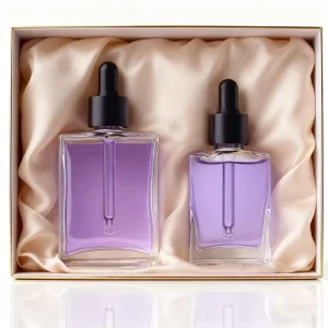 30ml 50ml Square Flat Luxury Skin Care Cosmetic Frost Glass Dropper Bottle Packaging for Face Cream and Essential Oil