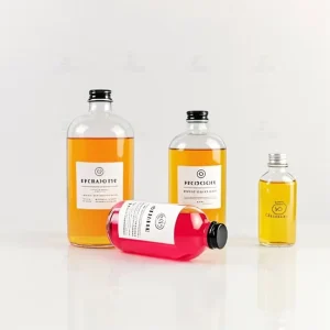 30ml 60ml 100ml Boston Borosilicate Glass Bottles, Clear Flat Shape, Fire-Seal PP Caps, Medical Grade, Oral Liquids