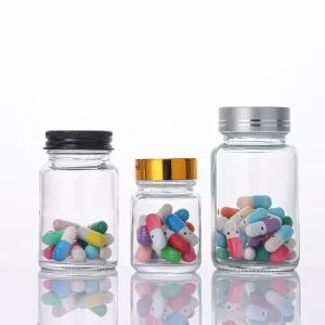 30ml 60ml 80ml 100ml 150ml 200ml Clear Amber Wide Mouth Pharmaceutical Pill Capsule Medical Glass Bottle