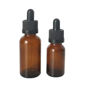 30ml Amber Glass Round Perfume Dropper Bottle with Screen Printing