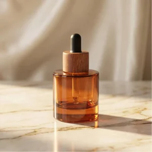 30ml Amber or Clear Glass Cosmetic Dropper Bottle with Thick Bottom for Essence and Serum