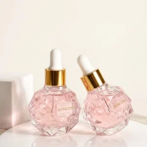 30ml Ball-Shaped Glass Dropper Bottle with Label Area for Facial Serum and Hair Oil