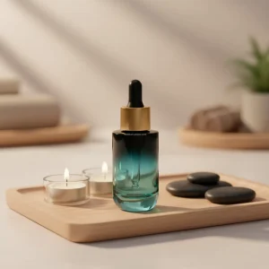 30ml Black and Green Gradient Glass Dropper Bottle for Tincture, Beard Oil, and Serum with Measurement Pipette