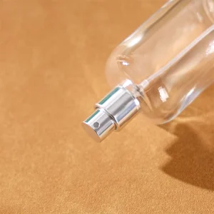 30ml Borosilicate Clear Crystal Glass Perfume Bottle BPA Free Pump Sprayer Lid Glass Stopper Pour Spout Sunsh Design Cylinder