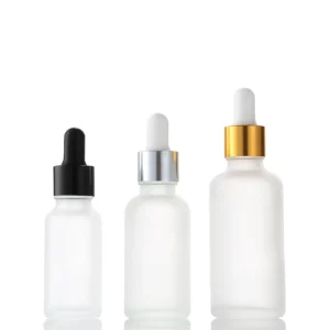30ml Clear Frosted Glass Dropper Bottle with Lid