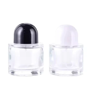 30ml Clear Round Glass Perfume Bottle with Mist Pump Spray, Refillable