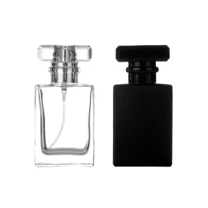 30ml Clear and Black Empty Flat Square Perfume Bottle