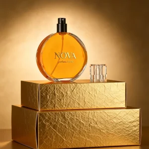 30ml Disc-Shaped Empty Glass Perfume Bottle with Crystal Cap