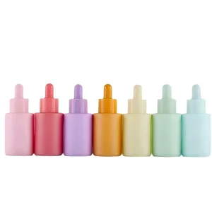30ml Flat-Shoulder Refillable Glass Dropper Bottle with Screen Printing, Custom Logo, and Gift Box for Essential Oil and Cosmetic Packaging