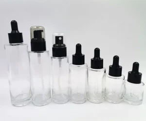 30ml Glass Cosmetic Bottle Set With Dropper and Screen Printing