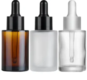30ml Glass Dropper Bottle Flat Shoulder Glass Bottle with Dropper Frosted Essential Oil Glass Dropper Bottle