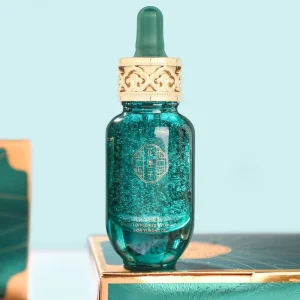 30ml Glass Essential Oil Bottle with Gold Lid Dropper, Middle-East Style Oud Attar Serum Bottle with Thick Bottom Box