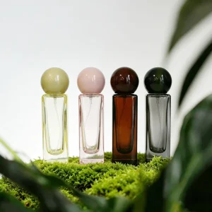 30ml Multi-Color Glass Perfume Bottles with Ball Cap Empty Refillable Spray Bottles for Fragrance Packaging