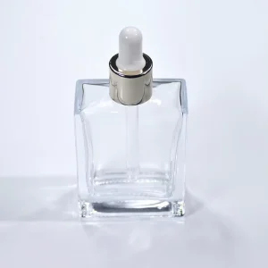 30ml Silver Color Empty Cosmetic Packing Cylinder Glass Dropper Bottle