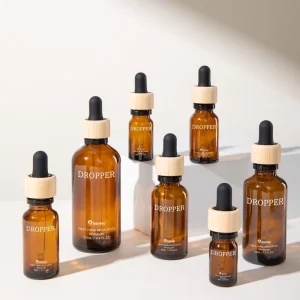 30ml Spray Frosted Green Glass Bottle with Fine Mist PP Pump for Skincare and Essential Oil