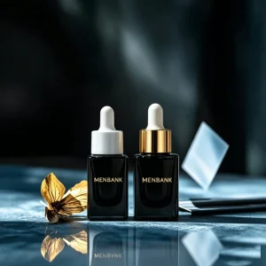 30ml Square Glass Dropper Bottle with Gold Collar for Cosmetic Packaging