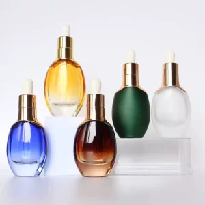 30ml Transparent Glass Oval Dropper Bottle Perfume Bottle Cosmetic Packaging Essential Oil Dropper Bottle