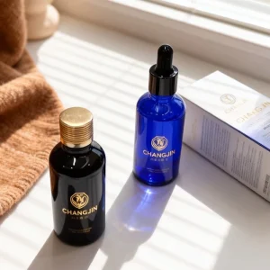 30ml and 50ml Round Black or Blue Glass Essential Oil and Serum Bottles with Screw Cap