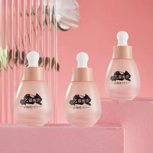 30ml pink Glass Dropper Bottles Bamboo Top logo Printed Dropper Bottle Glass Packaging Cosmetics Ball