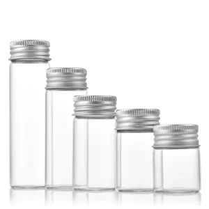 30mm Clear Glass Tube with Aluminum Screw Cap