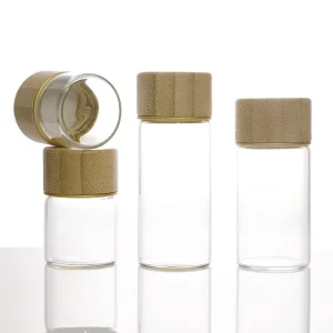 30mm Mini High-Borosilicate Glass Jar with Bamboo Lid for Tea and Cordyceps Sinensis Storage
