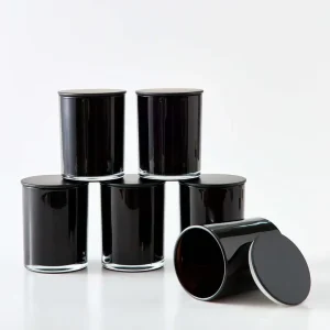 315ml 10.5oz Translucent Black Frosted Glass Candle Jars (6 Pcs Carton) Metal Airtight Lid 3 Day Shipping &EPE Corrugated Pack