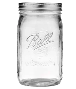 32 oz Wide-Mouth Glass Mason Jar with Metal Lid for Storage, Canning, Herbs, Jelly, Jams, and Spices