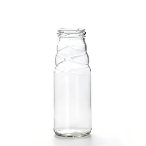 320ml Cylinder Glass Beverage Bottle with Lids